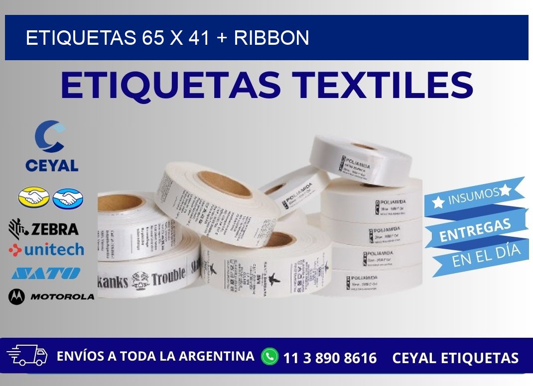 ETIQUETAS 65 x 41 + RIBBON