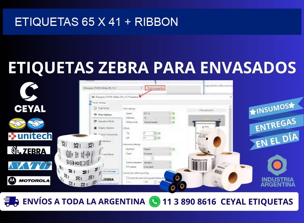 ETIQUETAS 65 x 41 + RIBBON