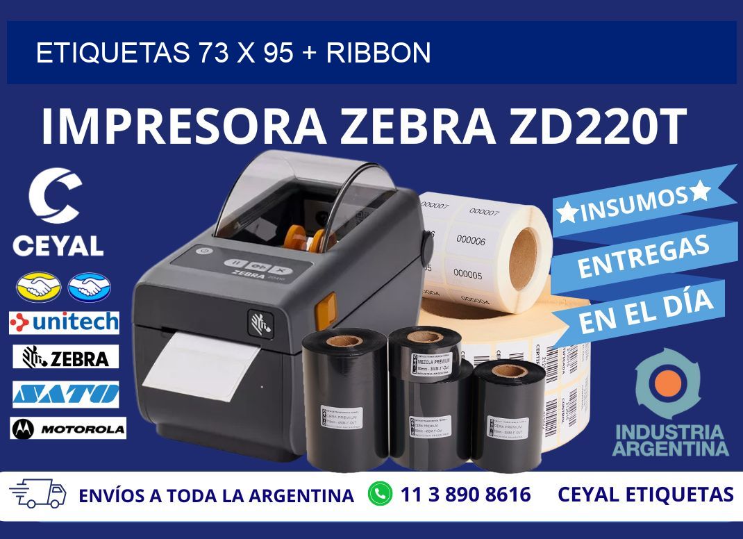 ETIQUETAS 73 x 95 + RIBBON