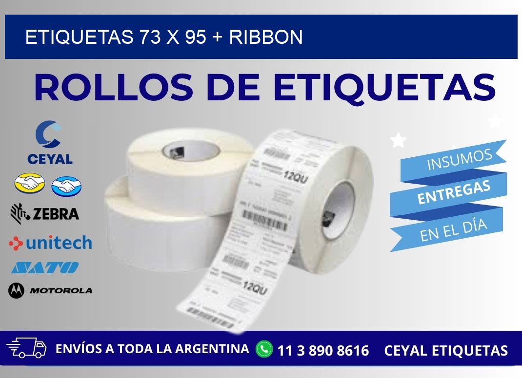 ETIQUETAS 73 x 95 + RIBBON
