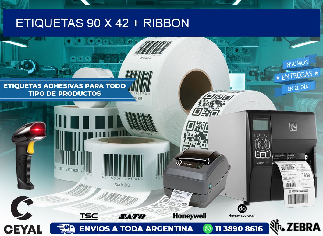 ETIQUETAS 90 x 42 + RIBBON