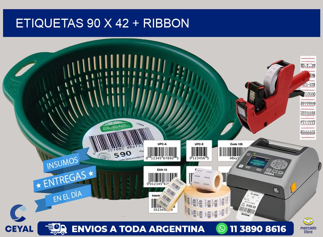 ETIQUETAS 90 x 42 + RIBBON
