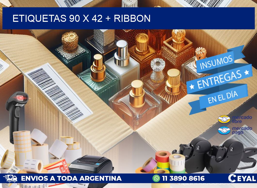 ETIQUETAS 90 x 42 + RIBBON