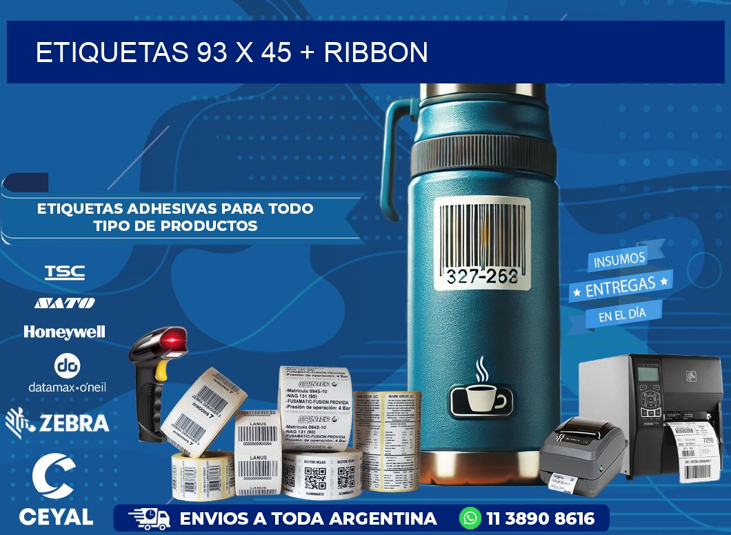ETIQUETAS 93 x 45 + RIBBON