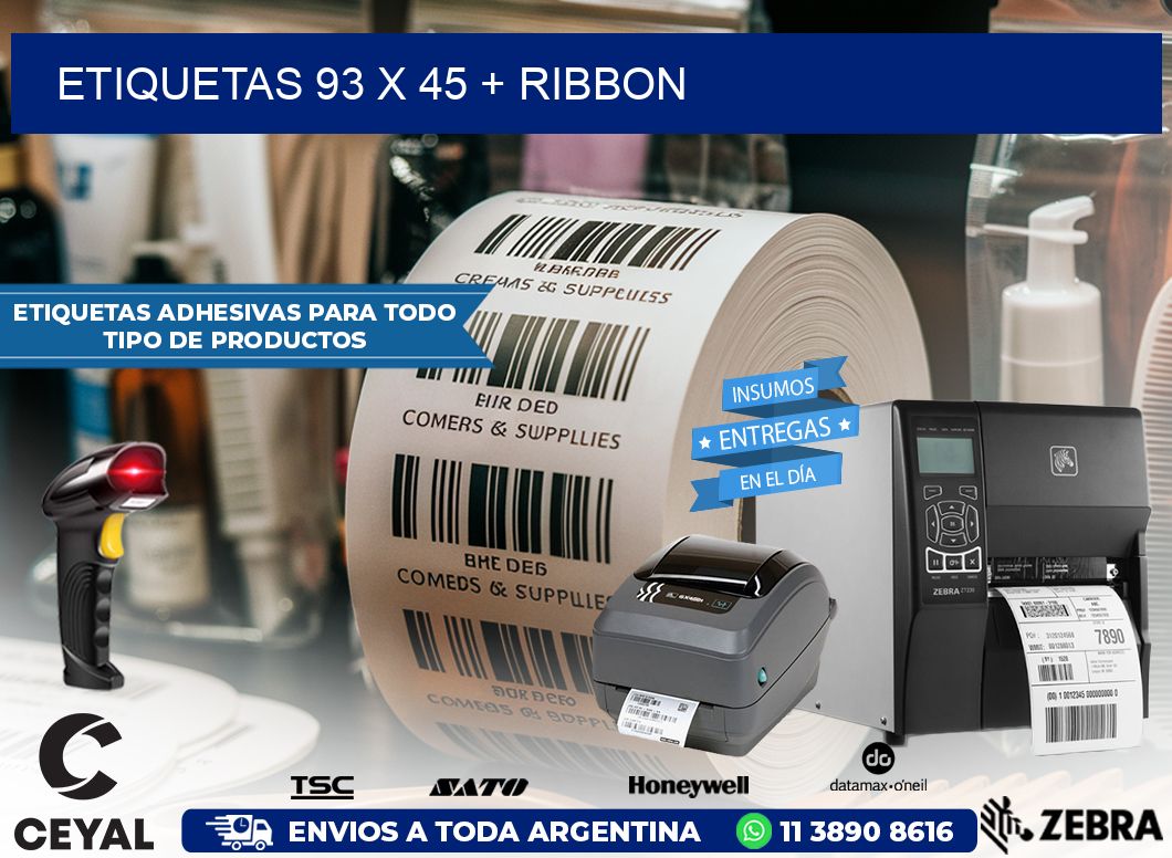 ETIQUETAS 93 x 45 + RIBBON