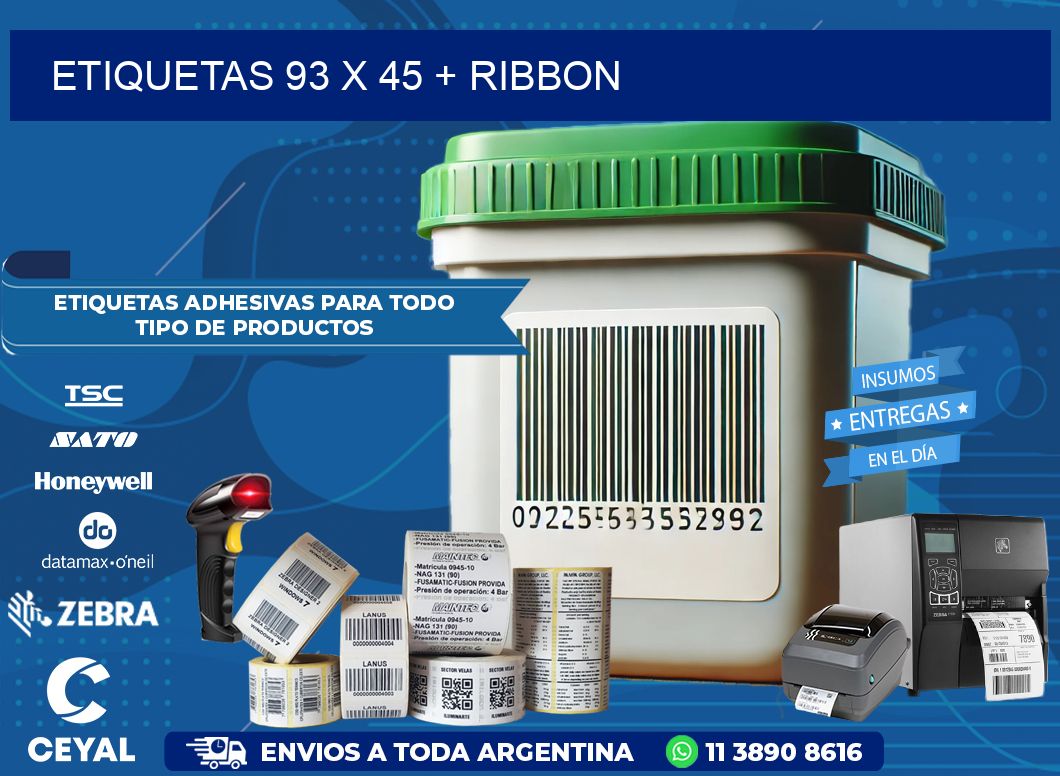ETIQUETAS 93 x 45 + RIBBON