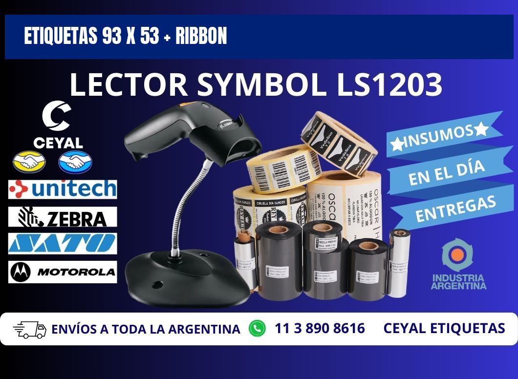 ETIQUETAS 93 x 53 + RIBBON