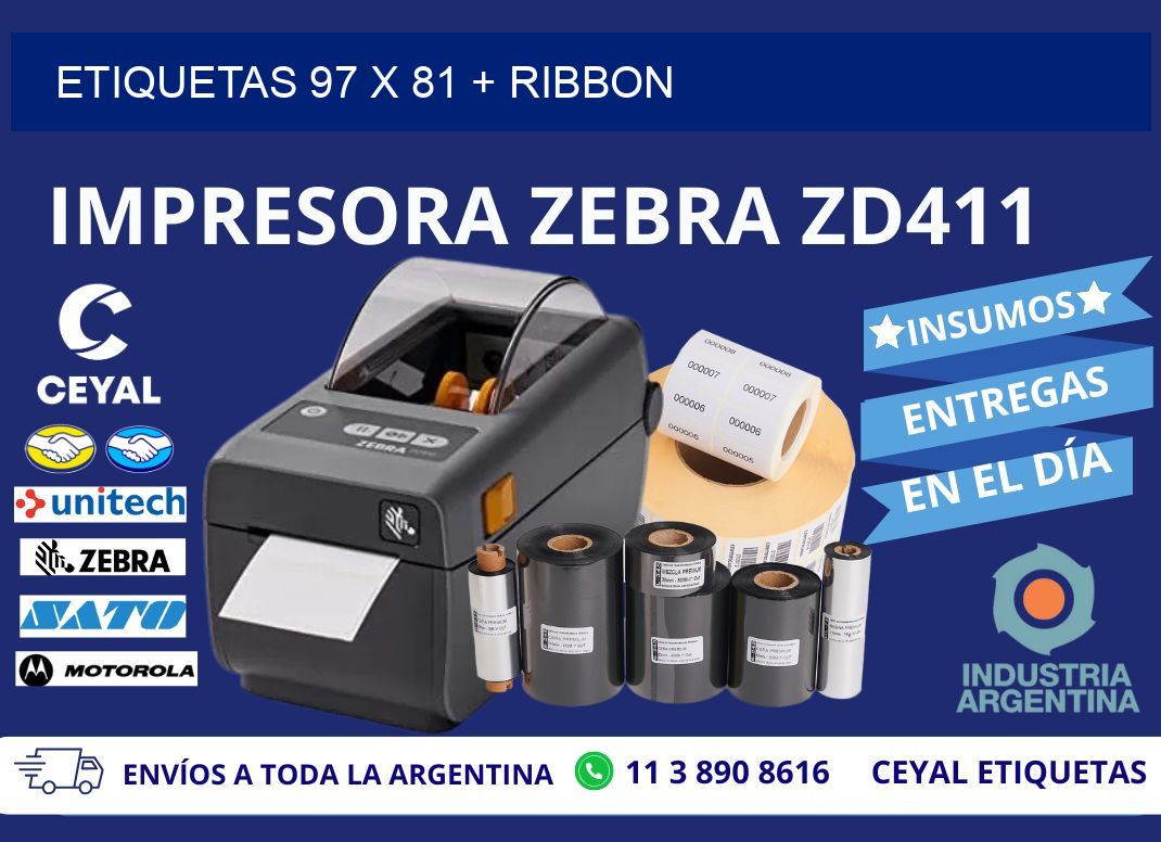 ETIQUETAS 97 x 81 + RIBBON