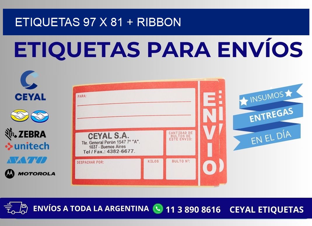 ETIQUETAS 97 x 81 + RIBBON