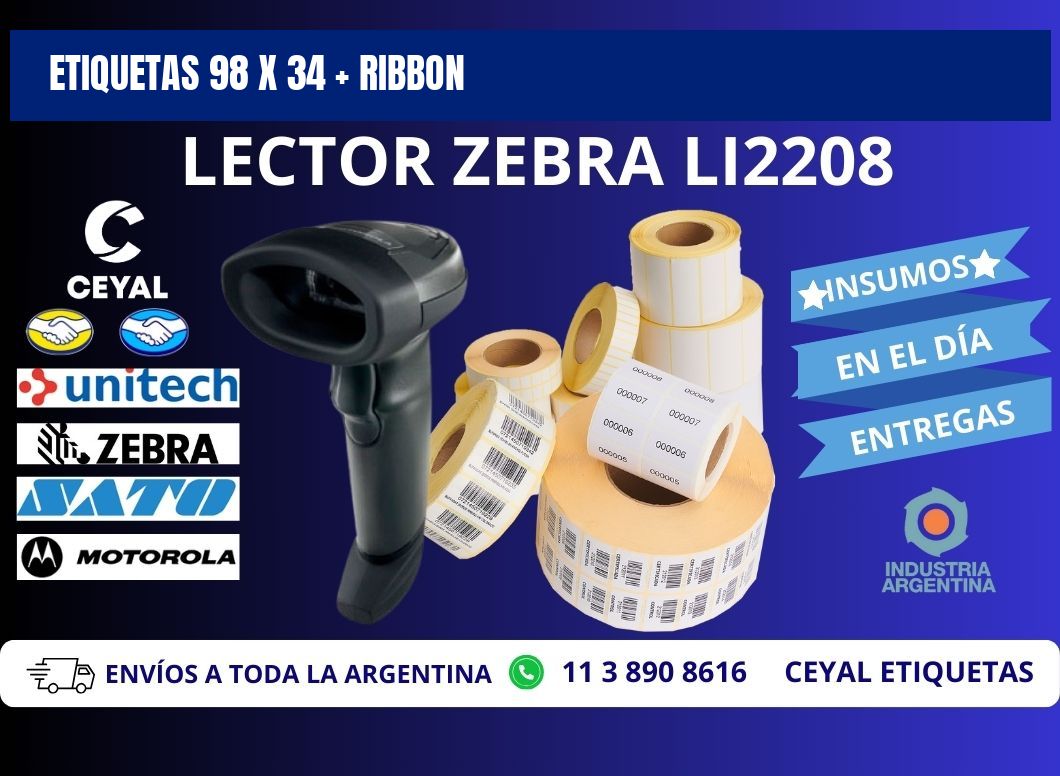 ETIQUETAS 98 x 34 + RIBBON