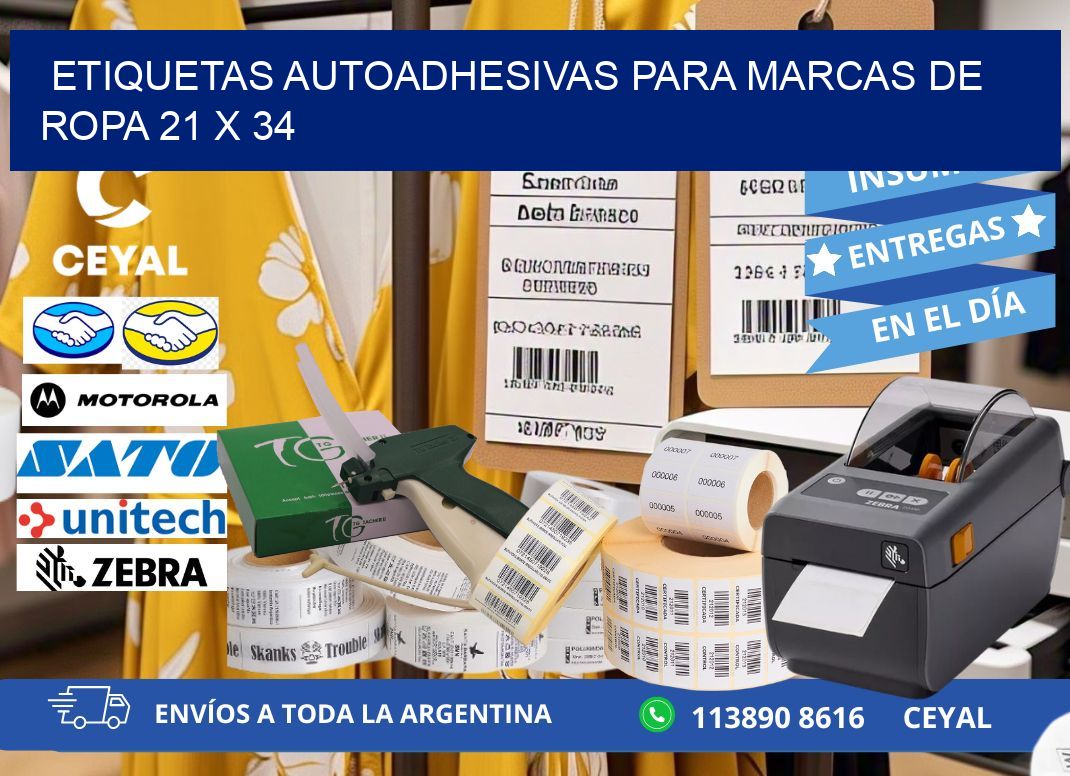 ETIQUETAS AUTOADHESIVAS PARA MARCAS DE ROPA 21 x 34