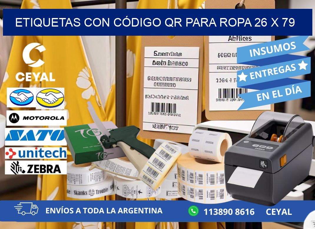 ETIQUETAS CON CÓDIGO QR PARA ROPA 26 x 79