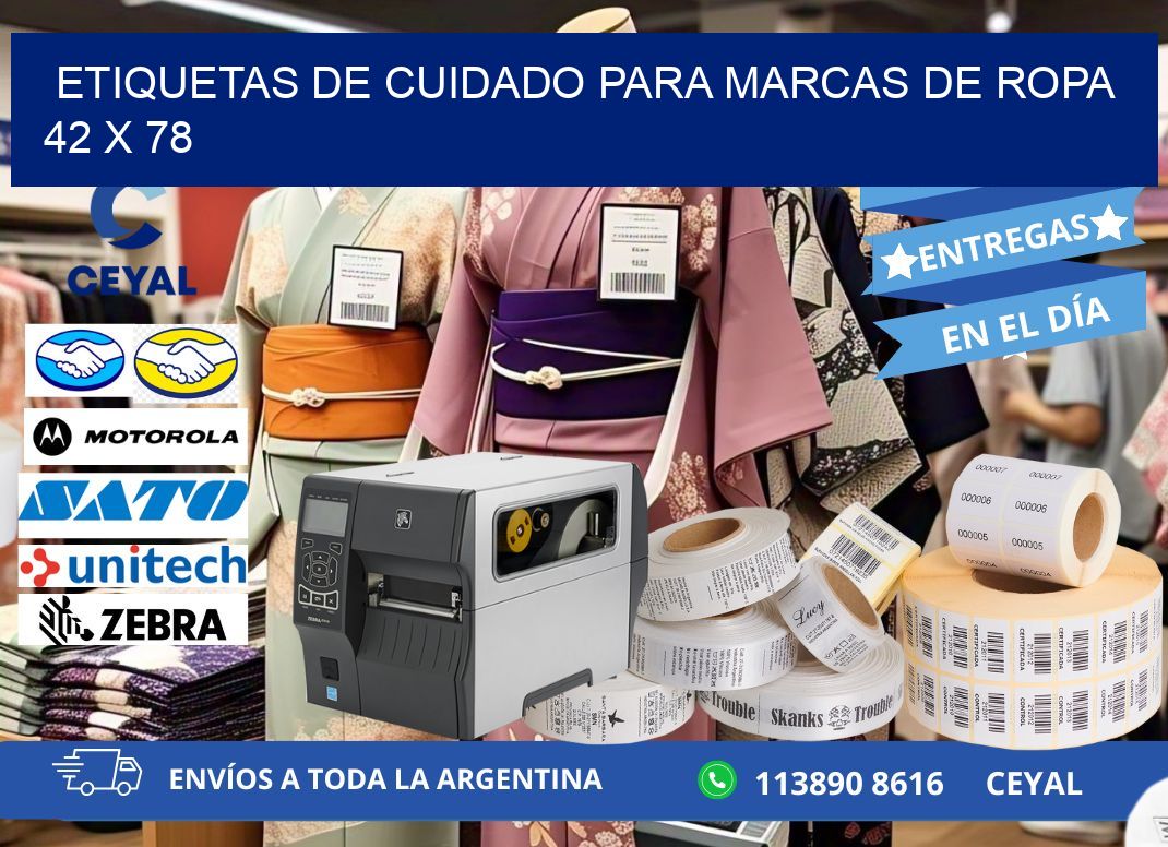 ETIQUETAS DE CUIDADO PARA MARCAS DE ROPA 42 x 78