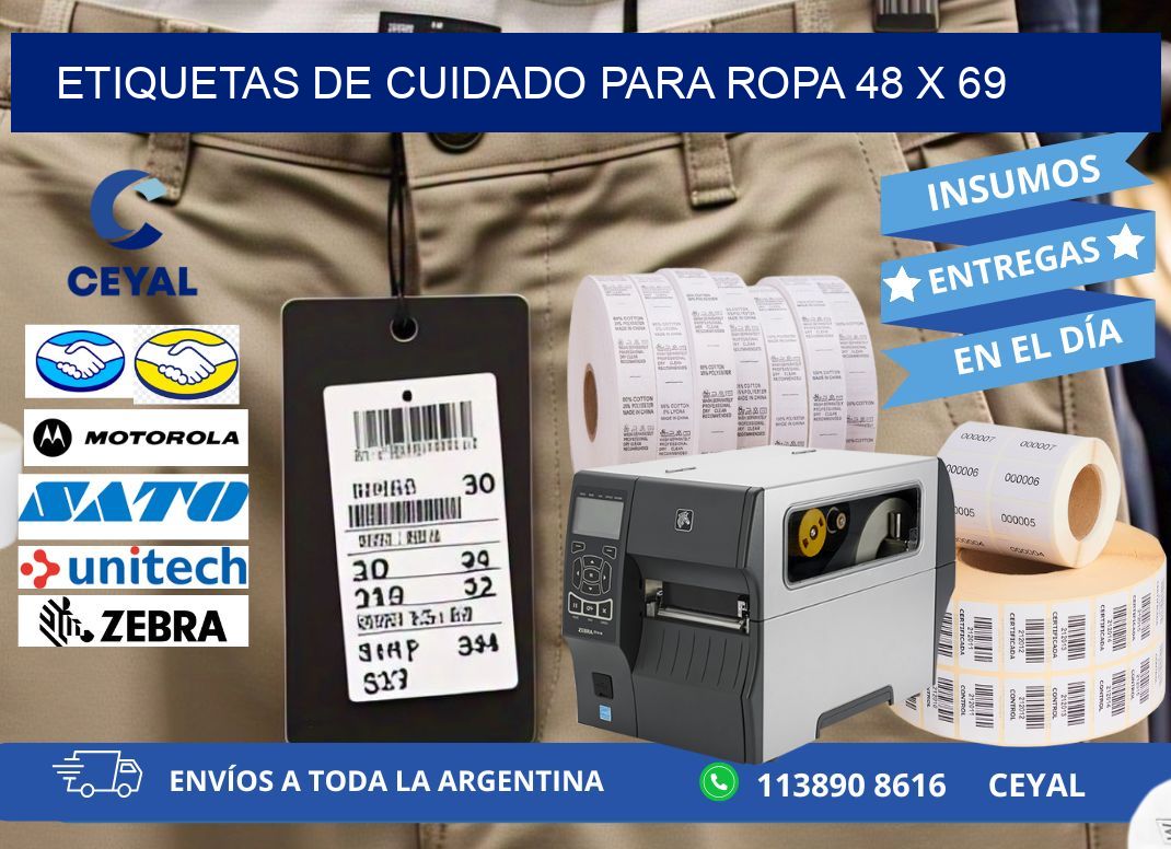 ETIQUETAS DE CUIDADO PARA ROPA 48 x 69