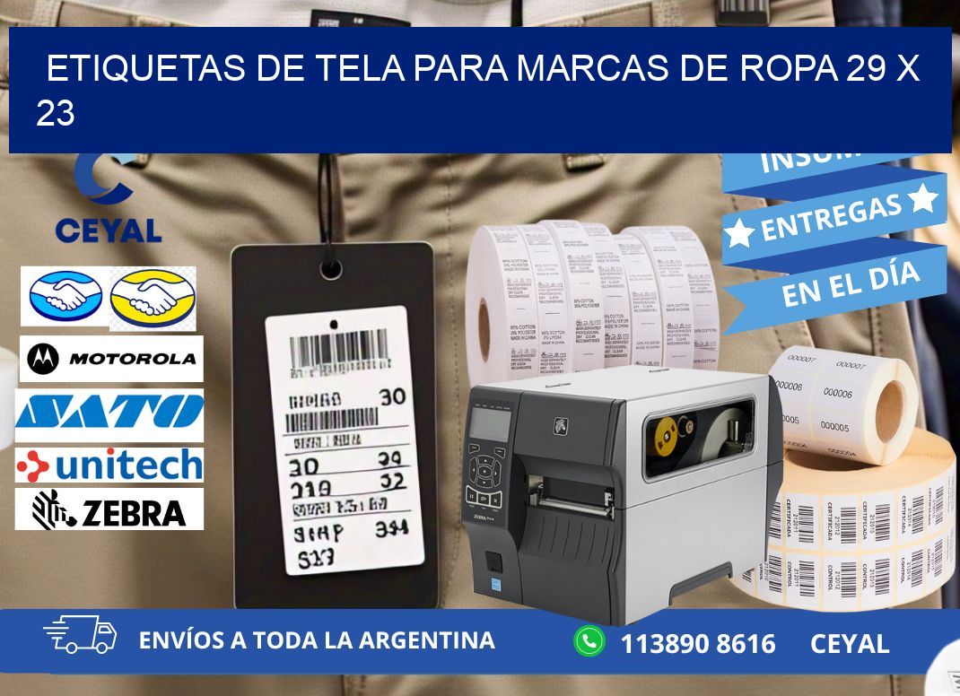 ETIQUETAS DE TELA PARA MARCAS DE ROPA 29 x 23