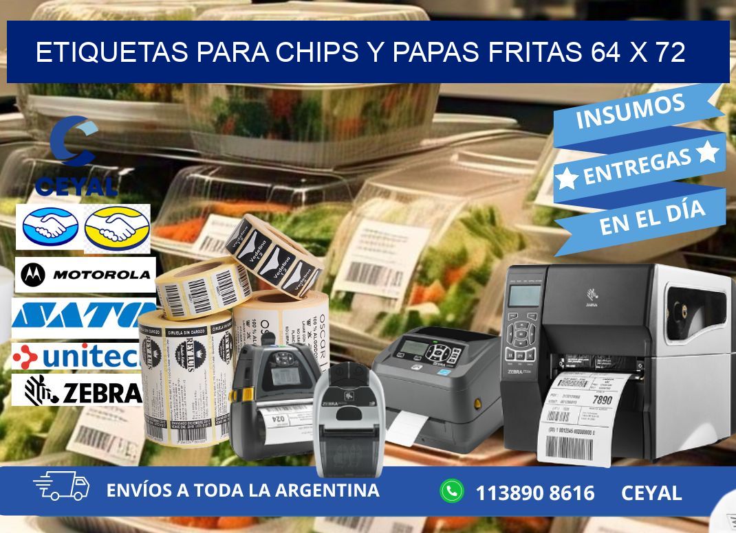 ETIQUETAS PARA CHIPS Y PAPAS FRITAS 64 x 72