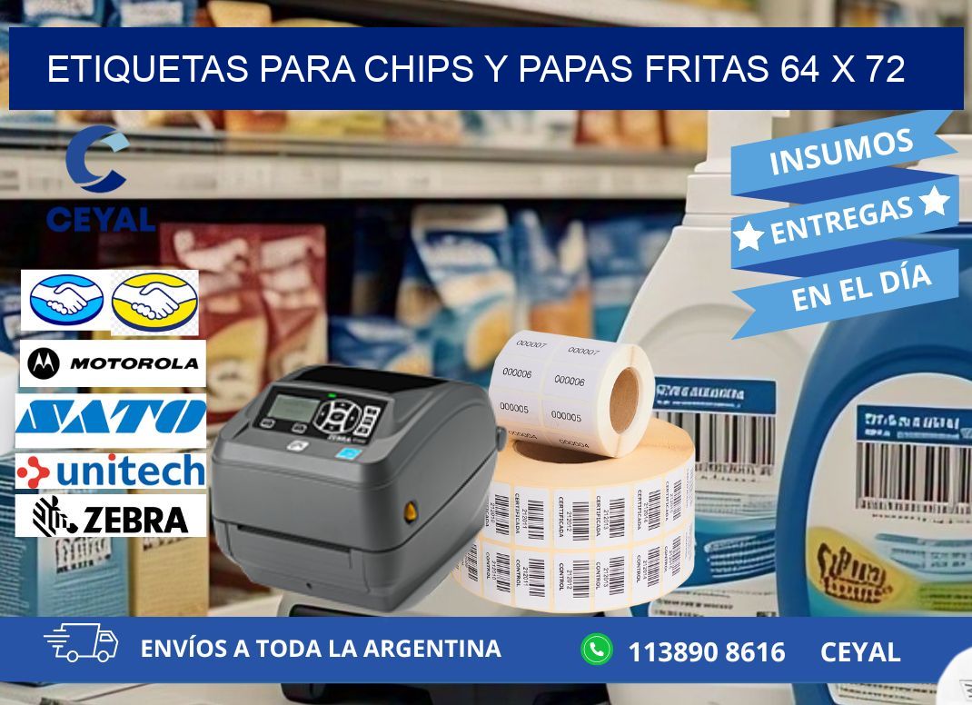 ETIQUETAS PARA CHIPS Y PAPAS FRITAS 64 x 72