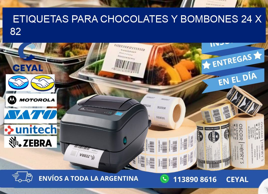 ETIQUETAS PARA CHOCOLATES Y BOMBONES 24 x 82