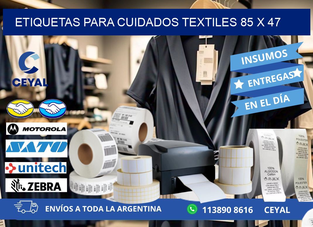 ETIQUETAS PARA CUIDADOS TEXTILES 85 x 47