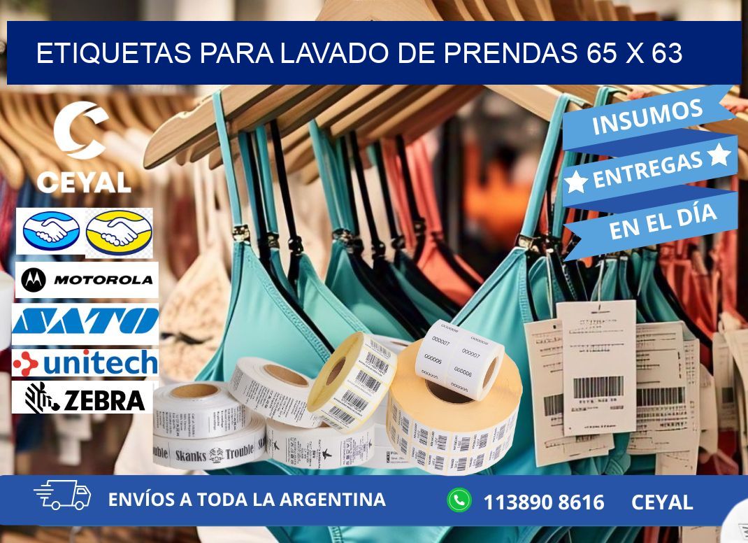ETIQUETAS PARA LAVADO DE PRENDAS 65 x 63