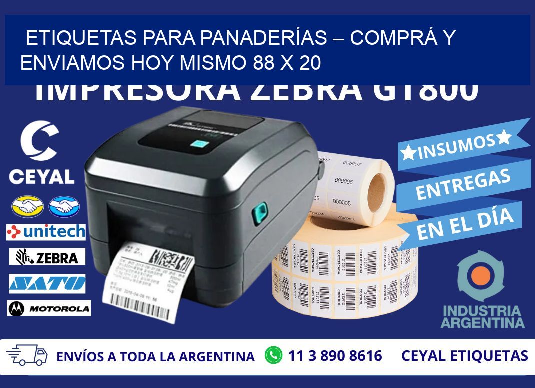 ETIQUETAS PARA PANADERÍAS – COMPRÁ Y ENVIAMOS HOY MISMO 88 x 20