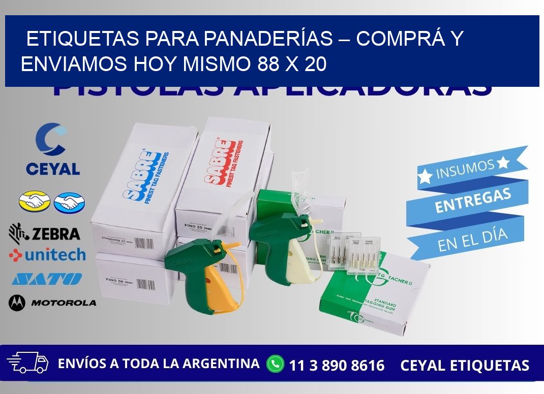 ETIQUETAS PARA PANADERÍAS – COMPRÁ Y ENVIAMOS HOY MISMO 88 x 20