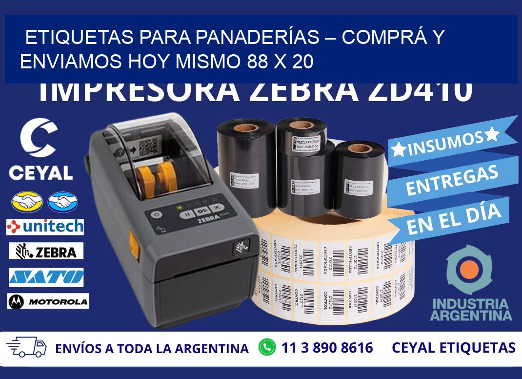 ETIQUETAS PARA PANADERÍAS – COMPRÁ Y ENVIAMOS HOY MISMO 88 x 20