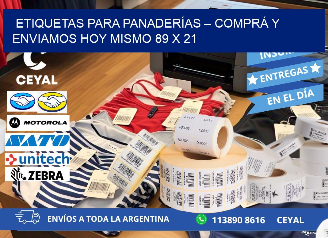 ETIQUETAS PARA PANADERÍAS – COMPRÁ Y ENVIAMOS HOY MISMO 89 x 21
