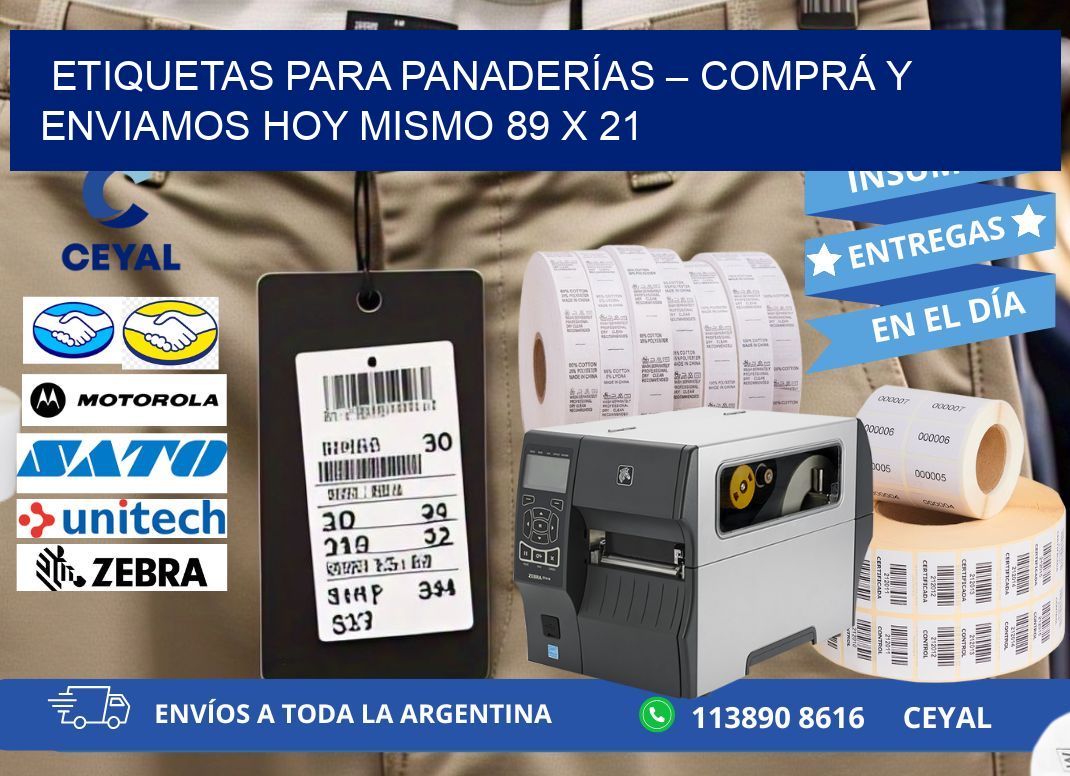 ETIQUETAS PARA PANADERÍAS – COMPRÁ Y ENVIAMOS HOY MISMO 89 x 21