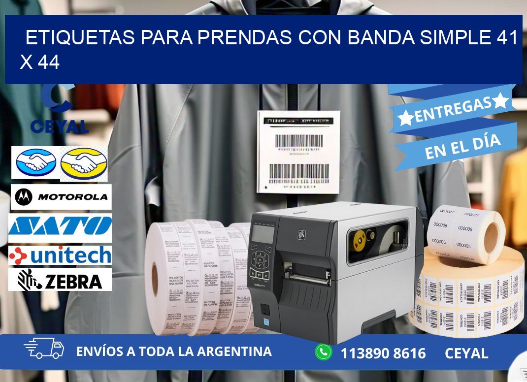 ETIQUETAS PARA PRENDAS CON BANDA SIMPLE 41 x 44