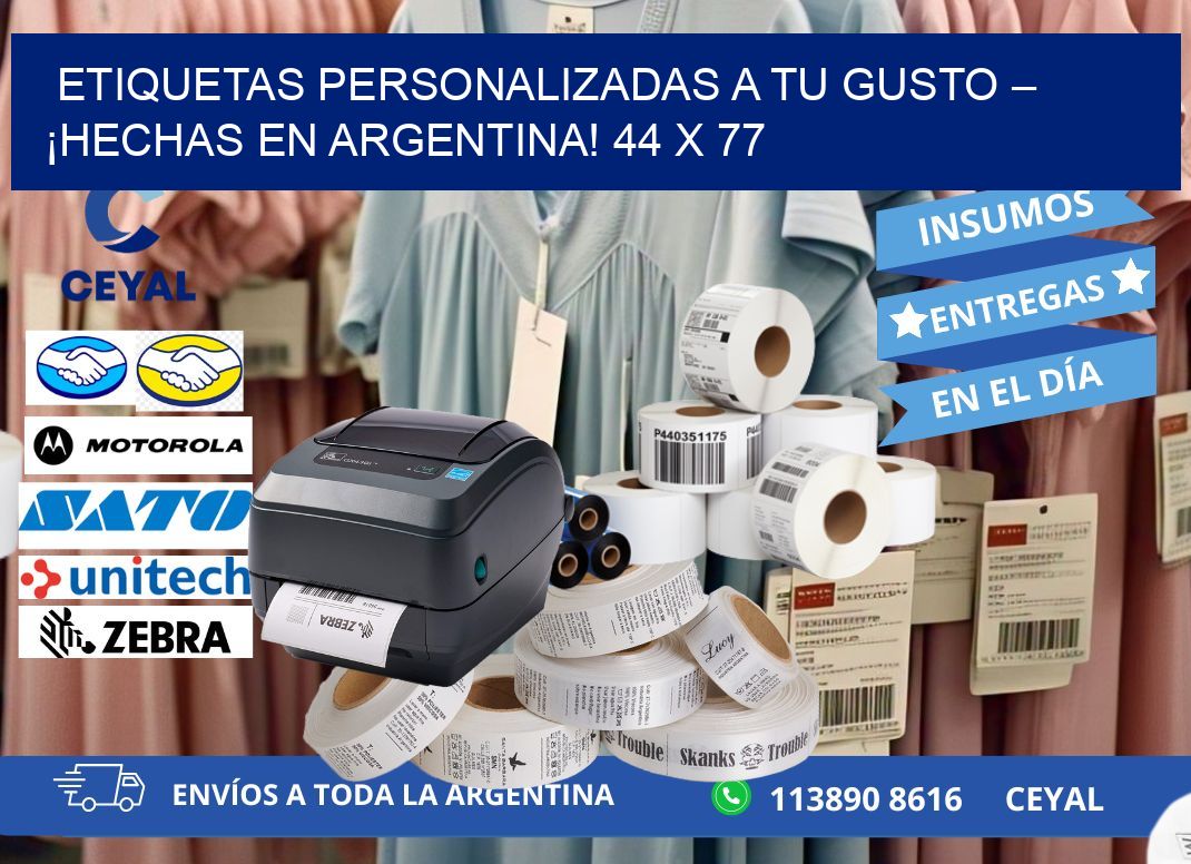 ETIQUETAS PERSONALIZADAS A TU GUSTO – ¡HECHAS EN ARGENTINA! 44 x 77