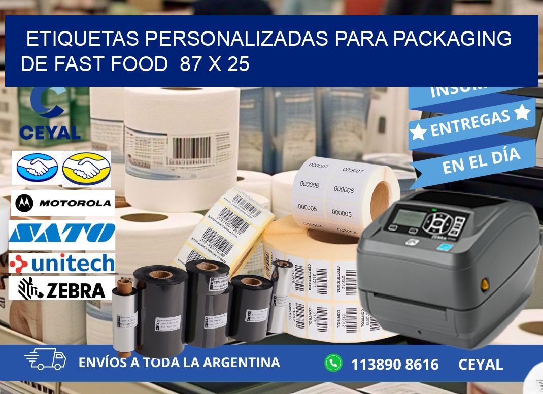 ETIQUETAS PERSONALIZADAS PARA PACKAGING DE FAST FOOD 87 x 25