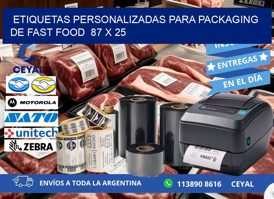 ETIQUETAS PERSONALIZADAS PARA PACKAGING DE FAST FOOD 87 x 25