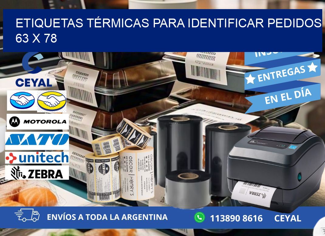 ETIQUETAS TÉRMICAS PARA IDENTIFICAR PEDIDOS 63 x 78