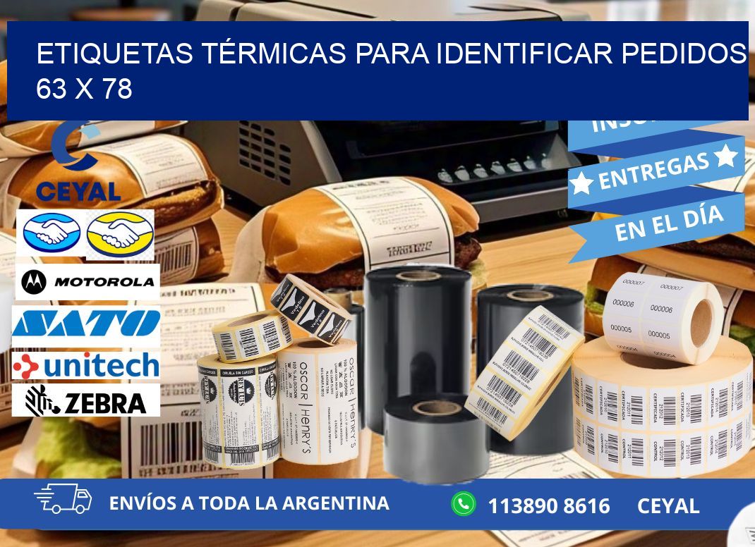 ETIQUETAS TÉRMICAS PARA IDENTIFICAR PEDIDOS 63 x 78