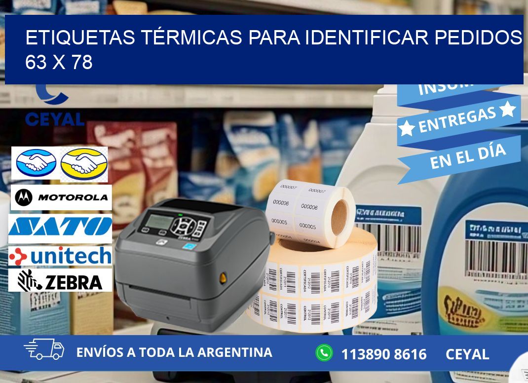 ETIQUETAS TÉRMICAS PARA IDENTIFICAR PEDIDOS 63 x 78