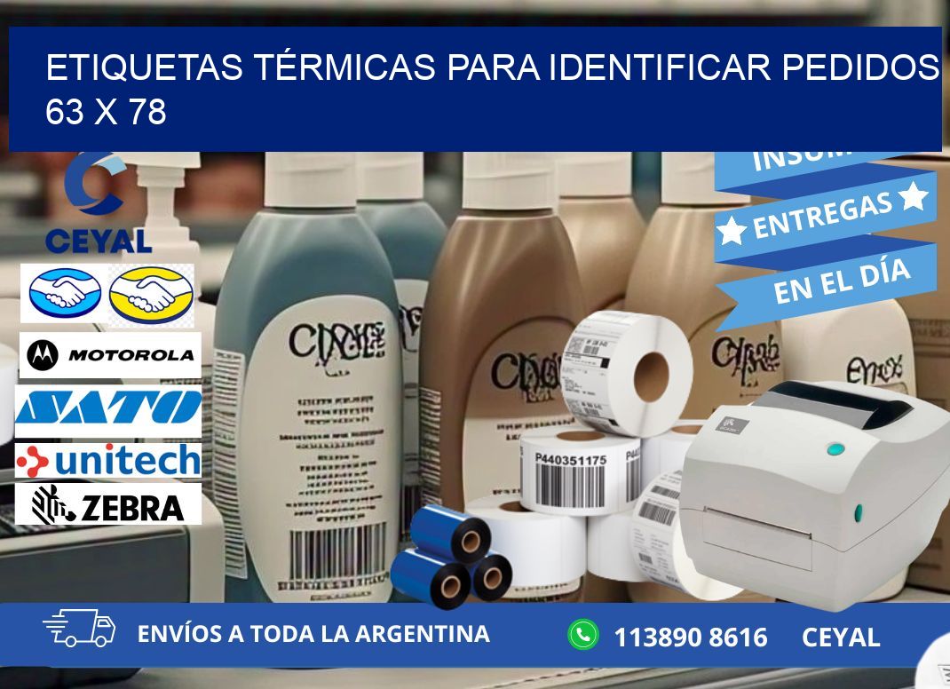 ETIQUETAS TÉRMICAS PARA IDENTIFICAR PEDIDOS 63 x 78