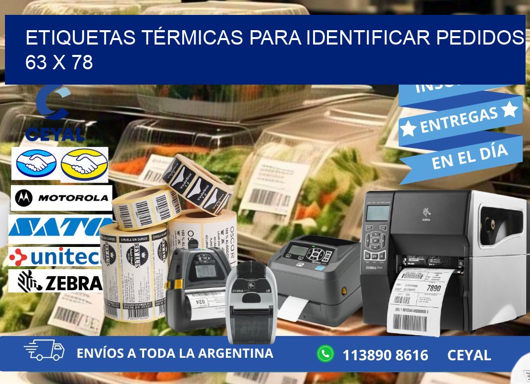 ETIQUETAS TÉRMICAS PARA IDENTIFICAR PEDIDOS 63 x 78