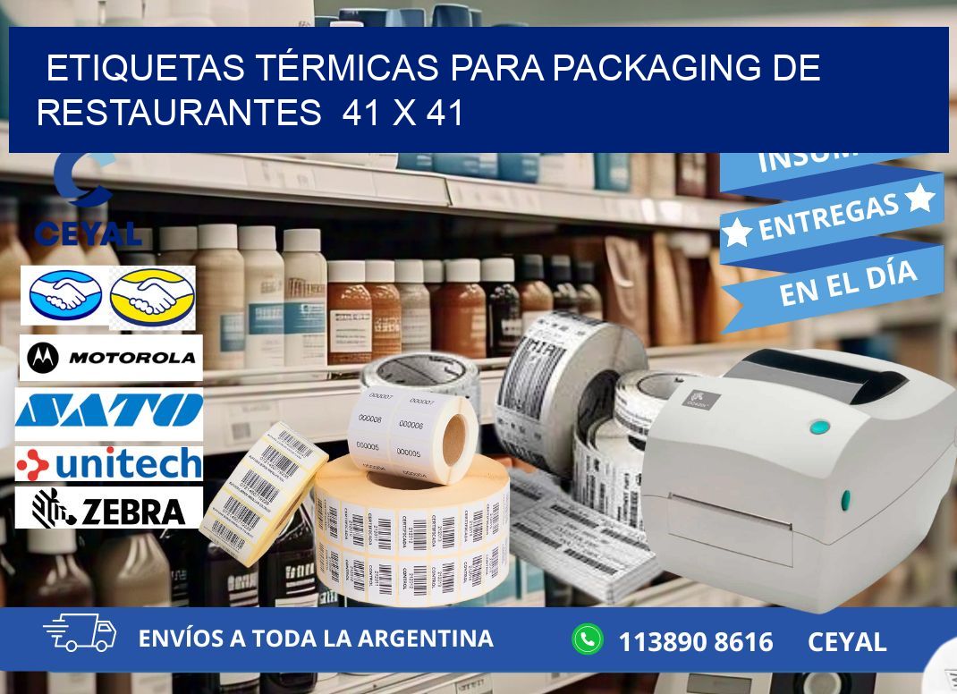 ETIQUETAS TÉRMICAS PARA PACKAGING DE RESTAURANTES  41 x 41