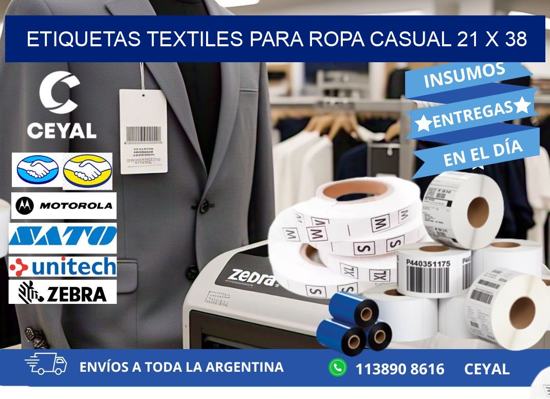 ETIQUETAS TEXTILES PARA ROPA CASUAL 21 x 38