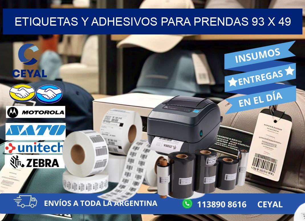 ETIQUETAS Y ADHESIVOS PARA PRENDAS 93 x 49