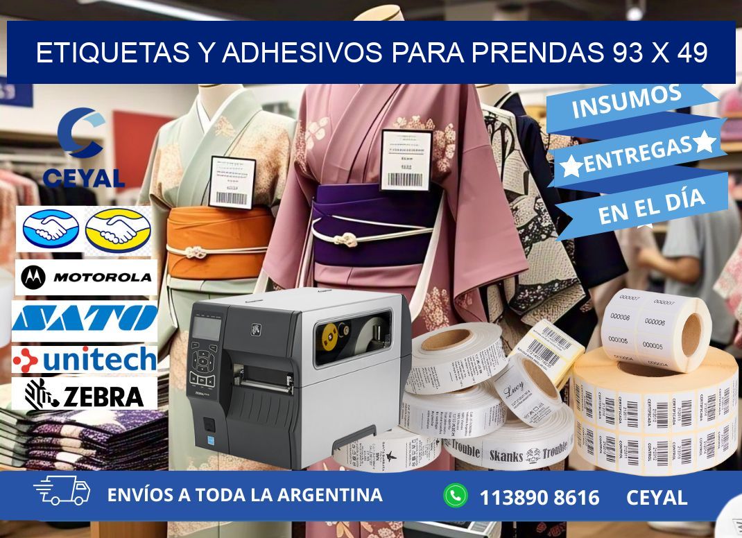 ETIQUETAS Y ADHESIVOS PARA PRENDAS 93 x 49