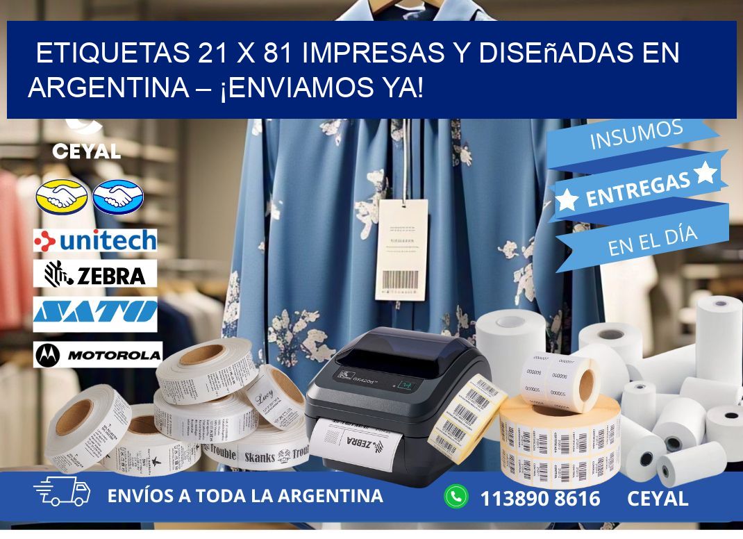 Etiquetas 21 x 81 Impresas y Diseñadas en Argentina – ¡Enviamos Ya!