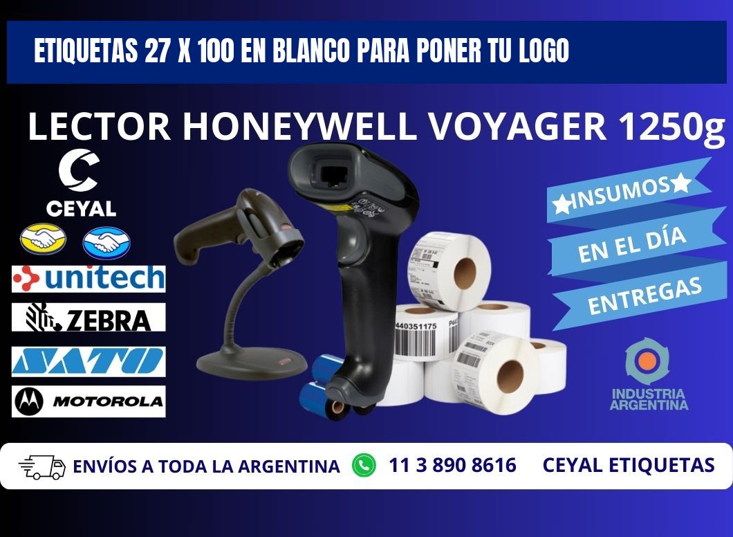 Etiquetas 27 x 100 en blanco para poner tu logo
