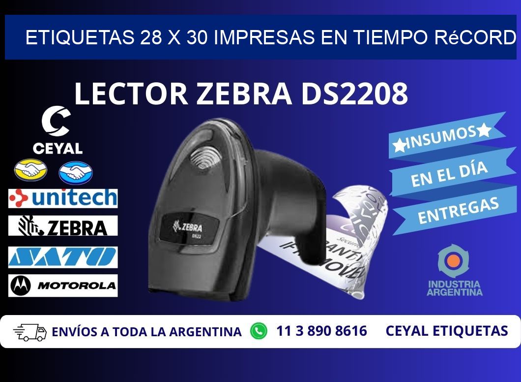 Etiquetas 28 x 30 Impresas en Tiempo Récord
