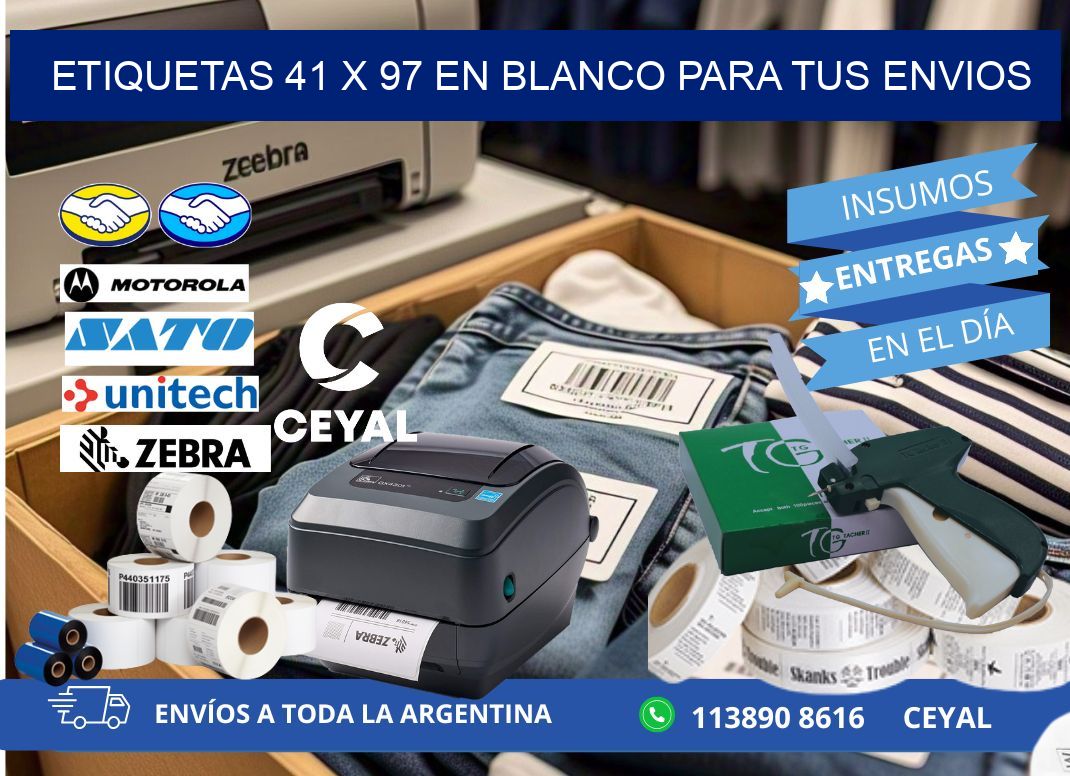 Etiquetas 41 x 97 en blanco para tus envios
