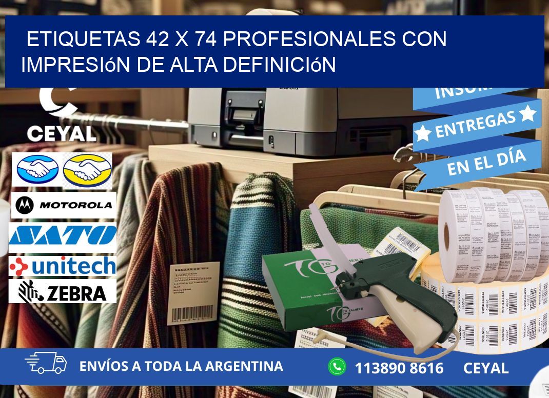 Etiquetas 42 x 74 Profesionales con Impresión de Alta Definición