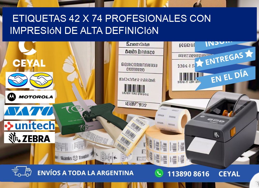 Etiquetas 42 x 74 Profesionales con Impresión de Alta Definición