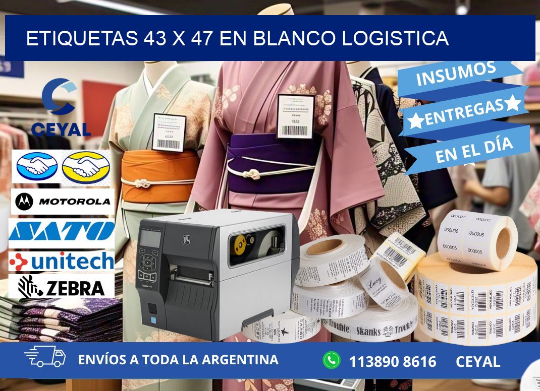 Etiquetas 43 x 47 en blanco logistica