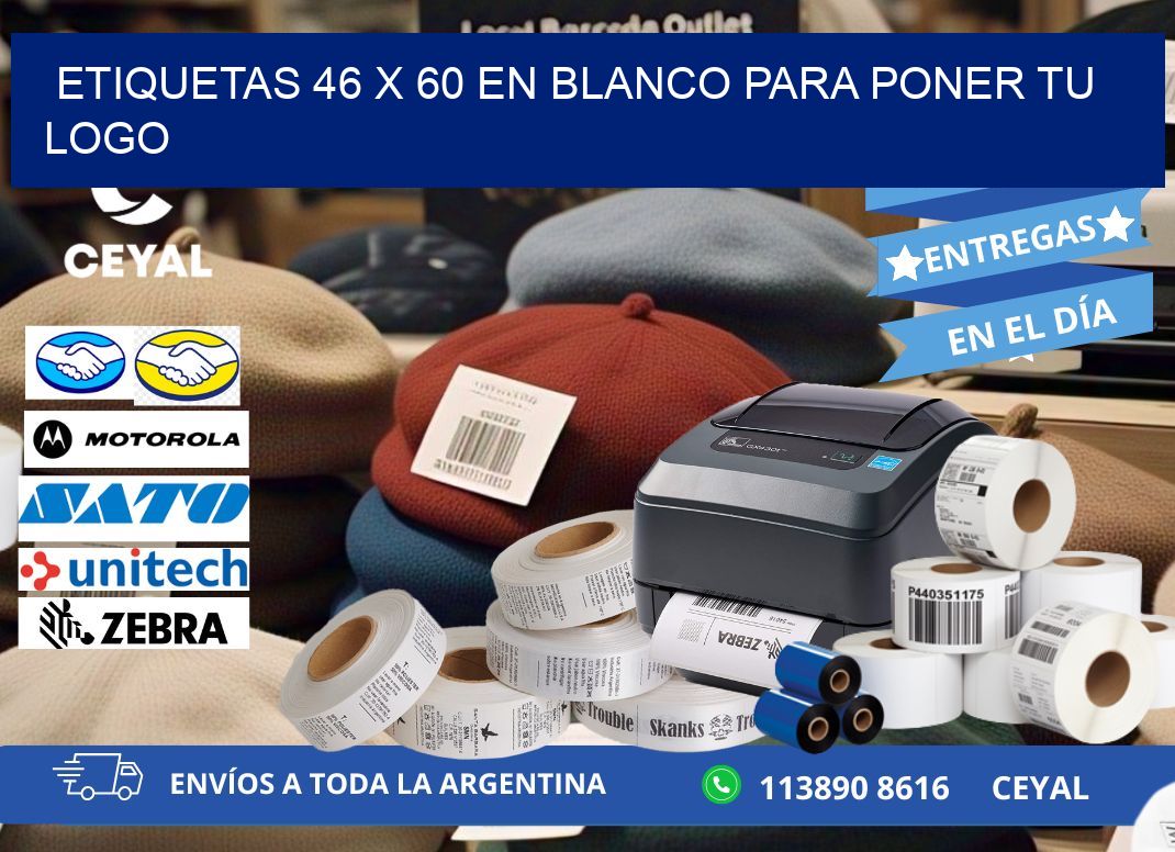 Etiquetas 46 x 60 en blanco para poner tu logo